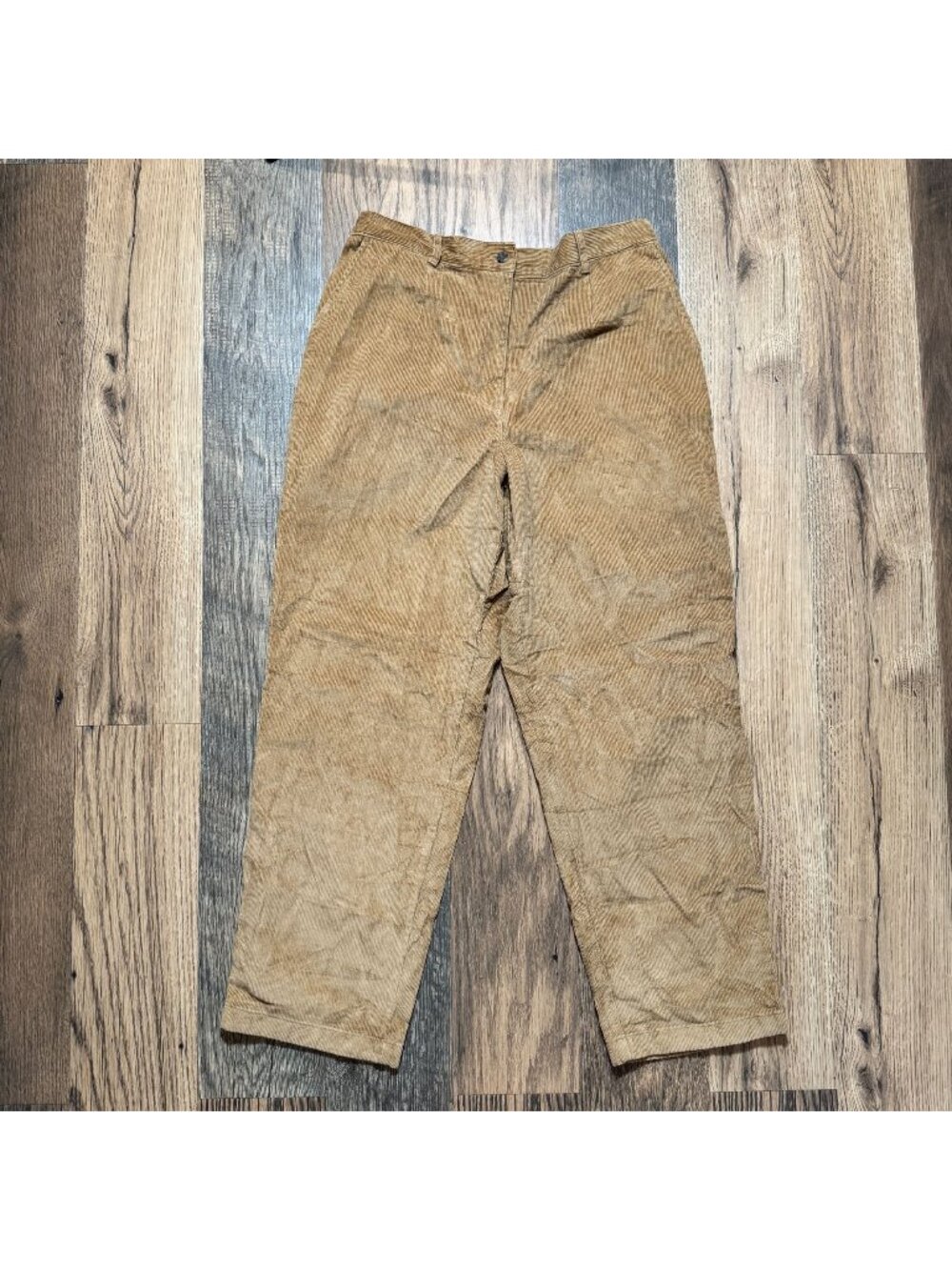 L.L. Bean Straight Leg Tan Corduroy Pants Size 16 Reg